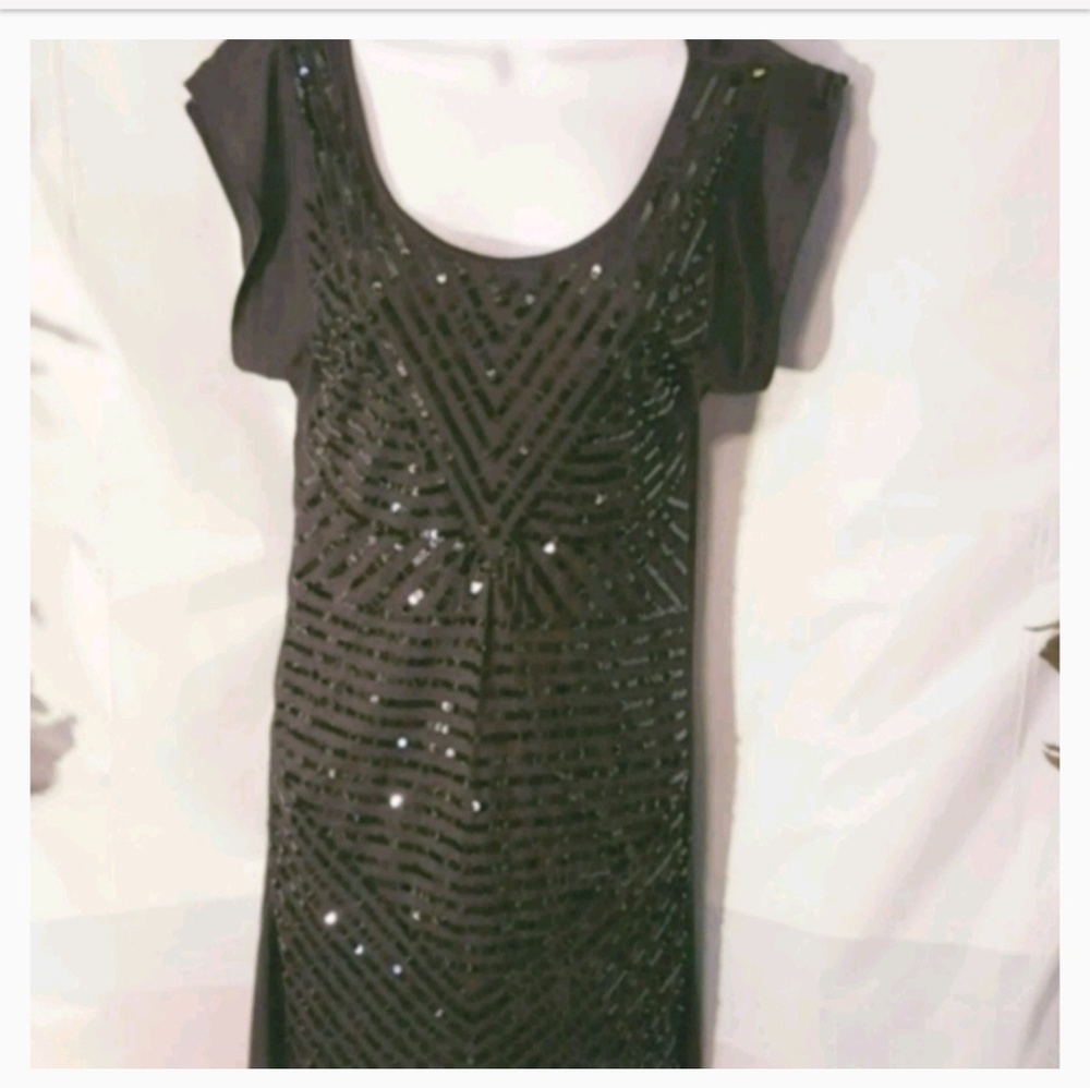 Womens Dress Black Sequins